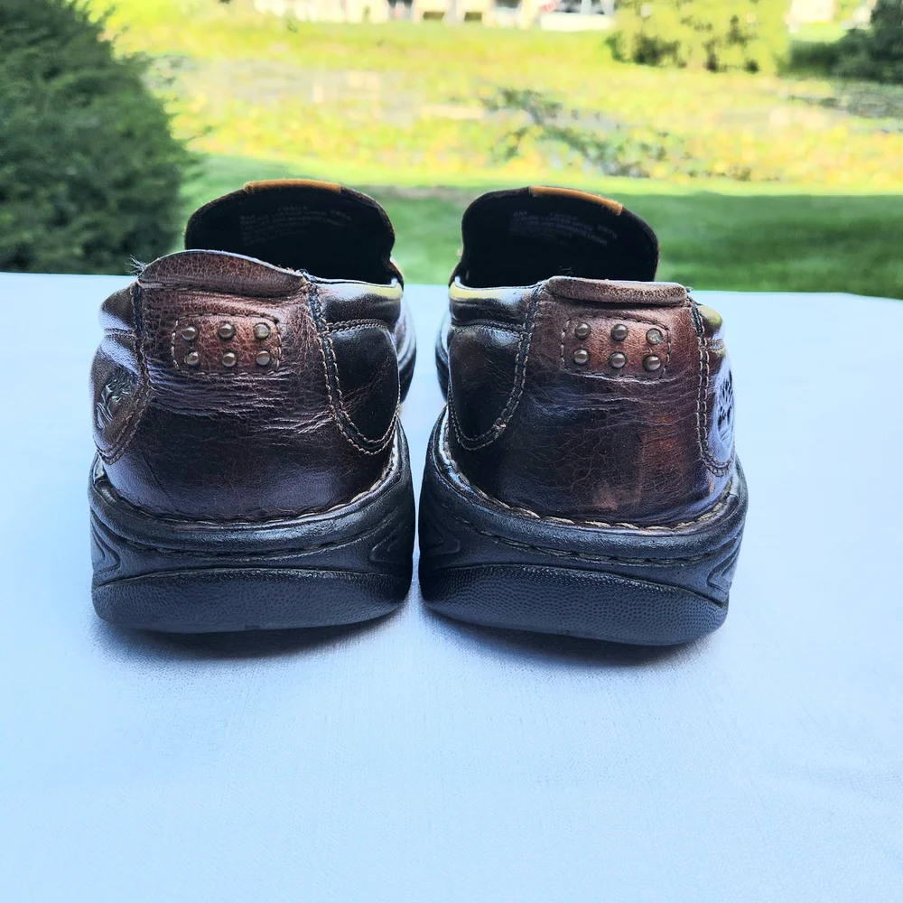 Timberland Saluto Men's Dark Brown‎ Leather Slip-Ons Loafers Size 8